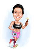 Sports tema20 (1 person) - karikaturtegning efter dine fotos