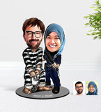 Personlig partræfigur36 (2 personer) med print - karikatur efter dine billeder