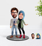 Personlig partræfigur40 (2 personer) med print - karikatur efter dine billeder