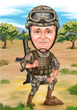 Politi & Militær tema50 (1 person) - karikaturtegning efter dine fotos