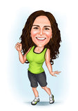 Sports tema64 (1 person) - karikaturtegning efter dine fotos - Just Karikatur