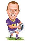 Sports tema50 (1 person) - karikaturtegning efter dine fotos - Just Karikatur