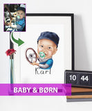 Baby & børn - karikaturtegning efter dine fotos Just Karikatur