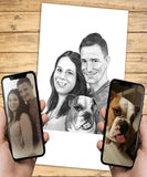 Bryllupsgave - Portrættegning efter dine fotos - Just Karikatur