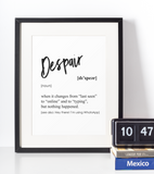 Despair definition plakat - Just Karikatur