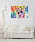 Diamantbryllupsgave - pop art tegning efter dine fotos - Just Karikatur