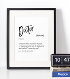 Doctor definition plakat - Just Karikatur