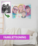 Familietegning - Vandmaleri efter dine fotos