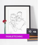 Familietegning - line art tegning efter dine fotos
