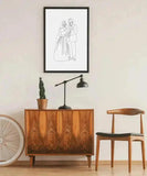 Fars dags gave - line art tegning efter dine fotos - Just Karikatur