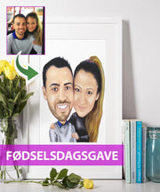 Fødselsdagsgave - karikaturtegning efter dine fotos