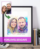 Forlovelsesgave - Vandmaleri efter dine fotos Just Karikatur