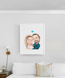 Forlovelsesgave - karikaturtegning efter dine fotos - Just Karikatur