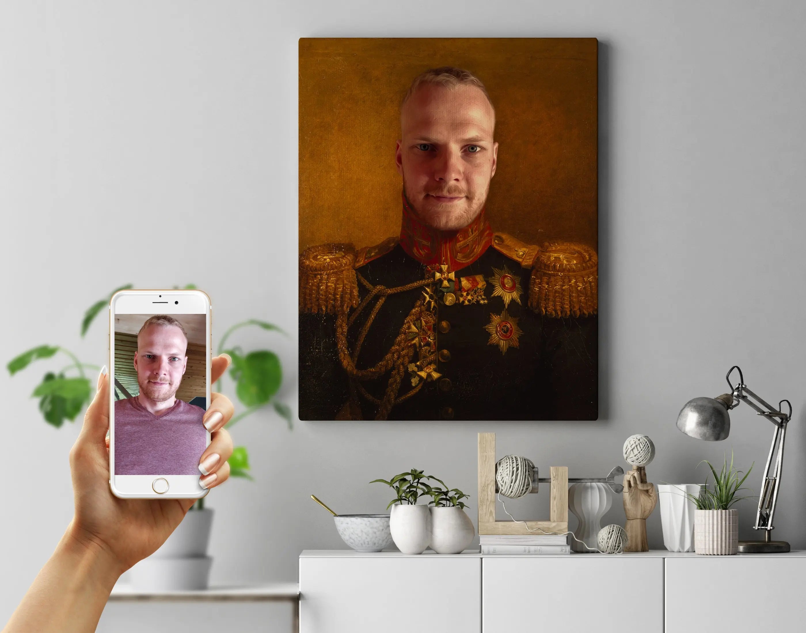 General 10 - Royal portræt efter dine fotos Just Karikatur