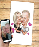 Indflyttergave - karikaturtegning efter dine fotos - Just Karikatur