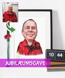 Jubilæumsgave - karikaturtegning efter dine fotos - Just Karikatur