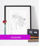 Julegave - line art tegning efter dine fotos Just Karikatur