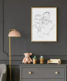 Julegave - line art tegning efter dine fotos - Just Karikatur