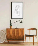 Julegave - line art tegning efter dine fotos - Just Karikatur