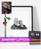 Kobberbryllupsgave - Portrættegning efter dine fotos - Just Karikatur