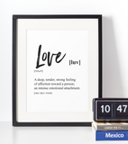 Love definition plakat