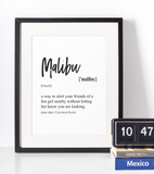 Malibu definition plakat
