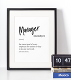 Manager definition plakat