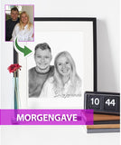 Morgengave - Portrættegning efter dine fotos - Just Karikatur
