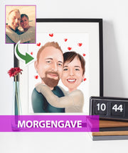 Morgengave - karikaturtegning efter dine fotos