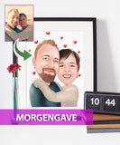 Morgengave - karikaturtegning efter dine fotos - Just Karikatur
