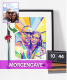 Morgengave - pop art tegning efter dine fotos