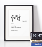 Party definition plakat