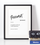 Pessimist definition plakat - Just Karikatur