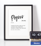 Physics definition plakat - Just Karikatur