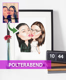 Polterabend - karikaturtegning efter dine fotos - Just Karikatur
