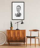 Receptionsgave - karikaturtegning efter dine fotos - Just Karikatur