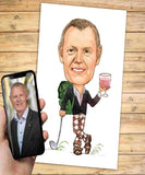Receptionsgave - karikaturtegning efter dine fotos - Just Karikatur