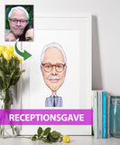 Receptionsgave - karikaturtegning efter dine fotos - Just Karikatur
