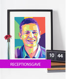 Receptionsgave - pop art tegning efter dine fotos