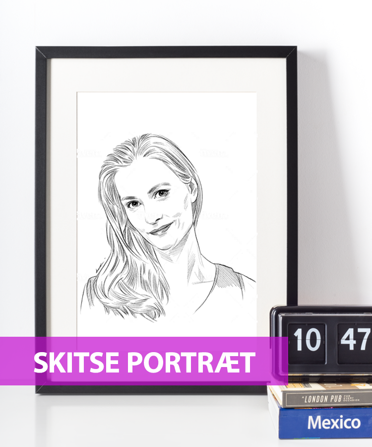 Skitse portræt - tegning efter dine fotos