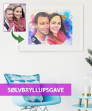 Sølvbryllupsgave - Vandmaleri efter dine fotos - Just Karikatur