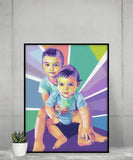 Sølvbryllupsgave - pop art tegning efter dine fotos - Just Karikatur