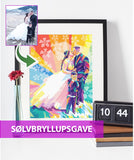 Sølvbryllupsgave - pop art tegning efter dine fotos - Just Karikatur