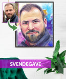 Svendegave - Vandmaleri efter dine fotos Just Karikatur