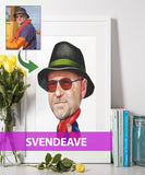 Svendegave - karikaturtegning efter dine fotos Just Karikatur