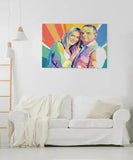 Svendegave - pop art tegning efter dine fotos - Just Karikatur