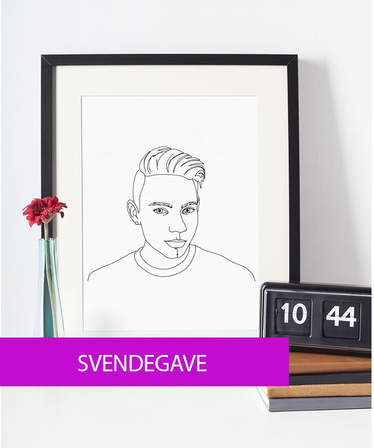 Svendegilde - line art tegning efter dine fotos Just Karikatur