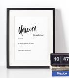 Unicorn definition plakat