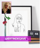 Værtindegave - line art tegning efter dine fotos Just Karikatur