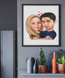 Valentinsgave - karikaturtegning efter dine fotos - Just Karikatur